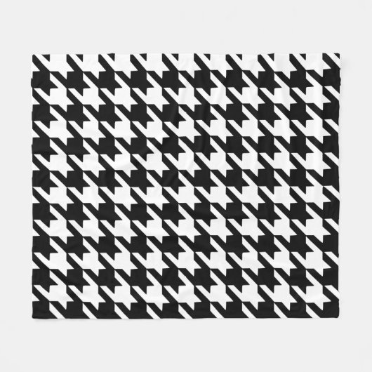 Black Houndstooth Blanket Fleece Deken (Voorkant (Horizontaal))