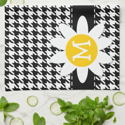 Black Houndstooth; Daisy Theedoek (Gevouwen)