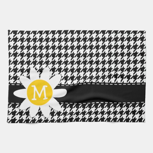 Black Houndstooth; Daisy Theedoek (Horizontaal)