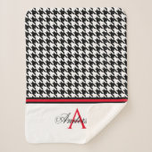 Black Houndstooth gepersonaliseerd Sherpa Deken (Voorkant)