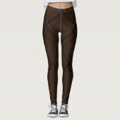 Black Houndstooth Glen Check Pattern Leggings (Voorkant)