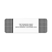 Black Houndstooth Holiday Adresetiketten Etiket (Voorkant)