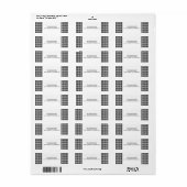 Black Houndstooth Holiday Adresetiketten Etiket (Full Sheet)