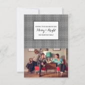 Black Houndstooth Holiday-fotokaart Kaart (Voorkant)