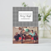 Black Houndstooth Holiday-fotokaart Kaart (Staand voorkant)