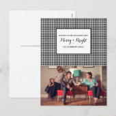 Black Houndstooth Holiday Photo Postcard Feestdagenkaart (Voorkant / Achterkant)