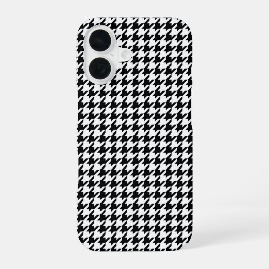 Black Houndstooth iPhone 16 Hoesje (Achterkant)