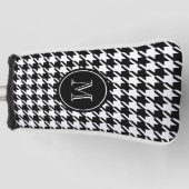 Black Houndstooth Monogrammed Initiaal Golfheadcover (Voorkant)