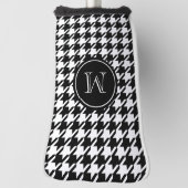 Black Houndstooth Monogrammed Initiaal Golfheadcover (Draai 90)