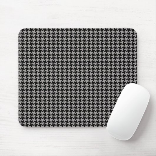 Black Houndstooth op Grey Muismat (Met muis)