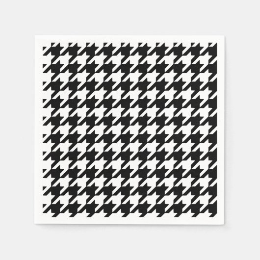 Black Houndstooth Papieren servetten (Voorkant)