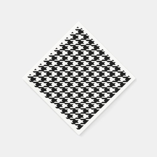 Black Houndstooth Papieren servetten (Hoek)