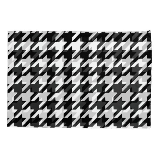 Black Houndstooth Pillowcase Kussensloop (Achterkant)