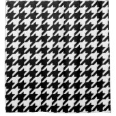 Black Houndstooth Showgordijn Douchegordijn (Voorkant)