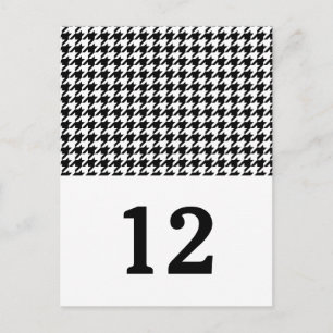 Black Houndstooth Table Number Briefkaart