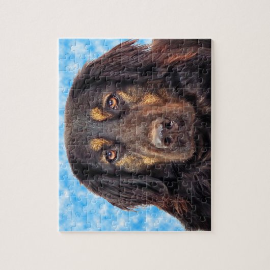 Black Hovawart Dog. Legpuzzel (Verticaal)