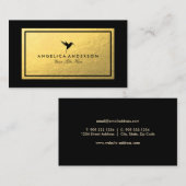 Black Humming Bird Faux Gold Foil Visitekaartje (Voorkant / Achterkant)