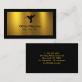 Black Humming Bird Faux Gold Foil Visitekaartje (Voorkant / Achterkant)