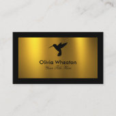 Black Humming Bird Faux Gold Foil Visitekaartje (Voorkant)