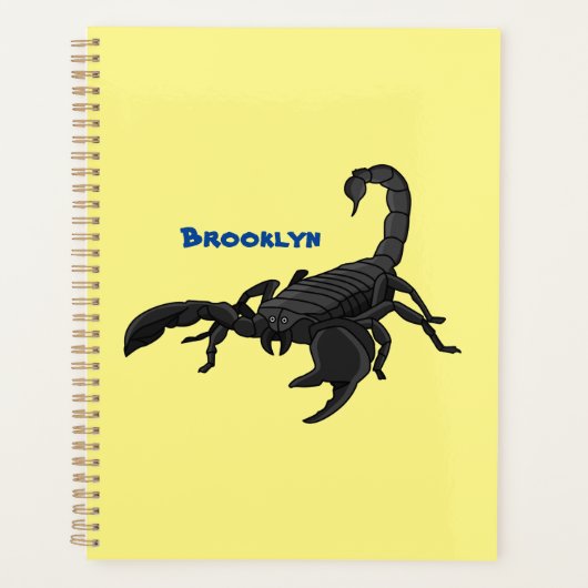 Black hungry scorpion cartoon illustration  planner (Voorkant)