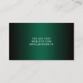 Black Hunter Green Ombre Elegant Script Visitekaartje (Achterkant)