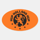 Black Hup Holland - bewerkbare achtergrondkleur Ovale Sticker (Voorkant)