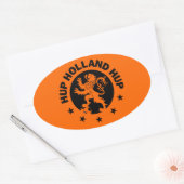 Black Hup Holland - bewerkbare achtergrondkleur Ovale Sticker (Envelop)