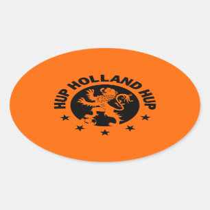 Black Hup Holland - bewerkbare achtergrondkleur Ovale Sticker