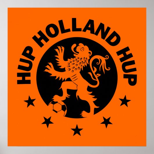 Black Hup Holland - bewerkbare achtergrondkleur Poster (Voorkant)