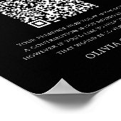 Black | Huwelijksreis Fonds QR Code Trouwbord Poster (Hoek)