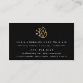 Black HVAC Services Company QR Code Visitekaartje (Voorkant)