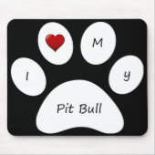 Black I Love My Pit Bull Muismat (Voorkant)