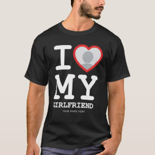 Black I Love My Vriendin Photo Text T-shirt