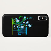 Black I phone case blue mandje (Achterkant (horizontaal))