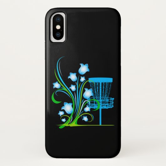 Black I phone case blue mandje (Achterkant)