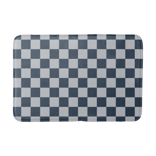 Black ice checkered board pattern badmat (Voorkant)