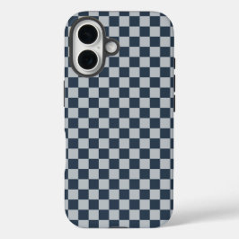 Black ice checkered board pattern iPhone 16 hoesje