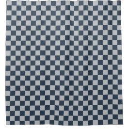 Black ice checkered board pattern douchegordijn