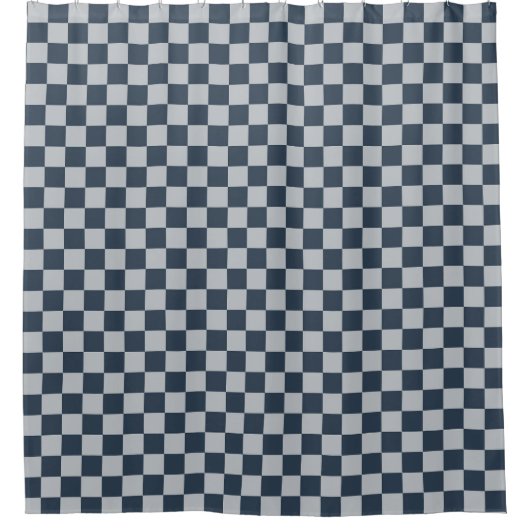 Black ice checkered board pattern douchegordijn (Voorkant)