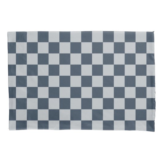 Black ice checkered board pattern kussensloop (Voorkant-Links)