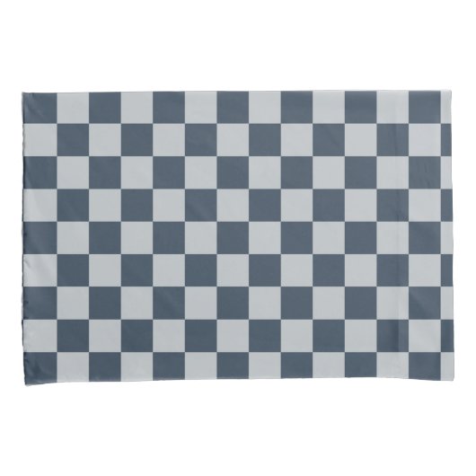 Black ice checkered board pattern kussensloop (Voorkant-Rechts)