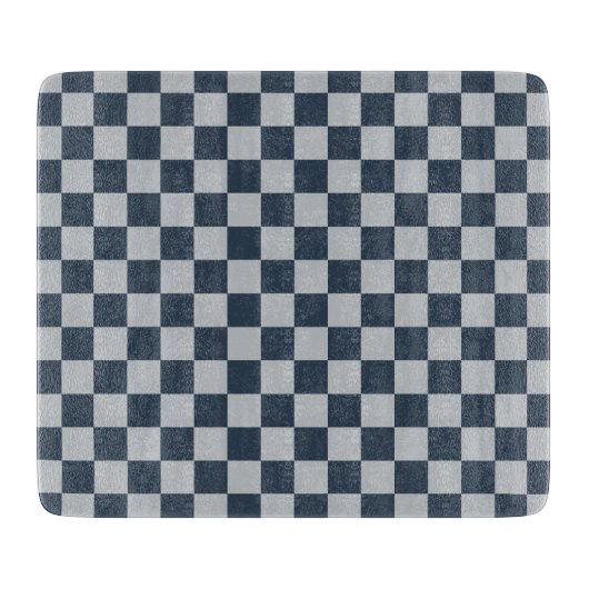 Black ice checkered board pattern snijplank (Voorkant)