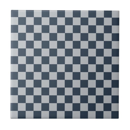 Black ice checkered board pattern tegeltje (Voorkant)
