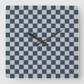 Black ice checkered board pattern vierkante klok (Voorkant)