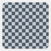 Black ice checkered board pattern vierkante sticker (Voorkant)