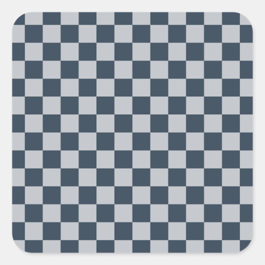 Black ice checkered board pattern vierkante sticker (Voorkant)