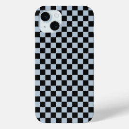 Black ice checkered pattern iPhone 15 mini hoesje