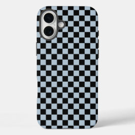 Black ice checkered pattern iPhone 16 plus hoesje