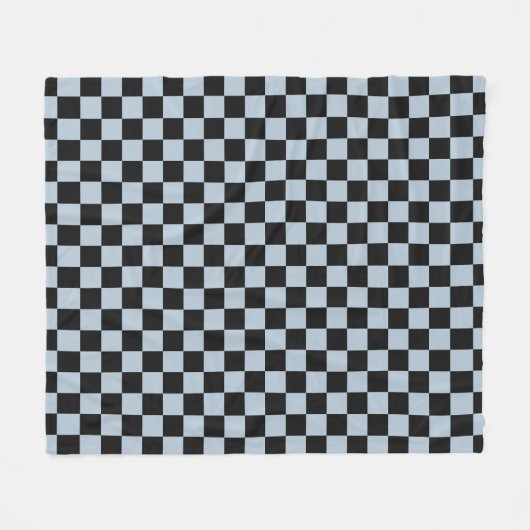 Black ice checkered pattern fleece deken (Voorkant (Horizontaal))