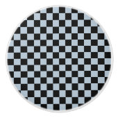 Black ice checkered pattern keramische knop (Voorkant)